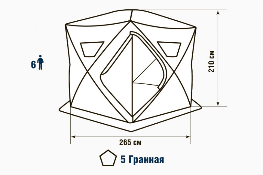 Палатка зимняя Higashi Winter Camo Penta Hot (трехслойная, два слоя утеплителя, пятистенная)